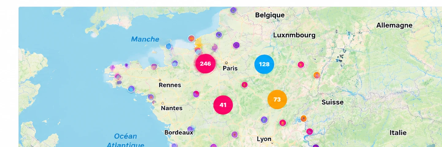 Aperçu de la carte de la création en France